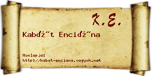 Kabát Enciána névjegykártya